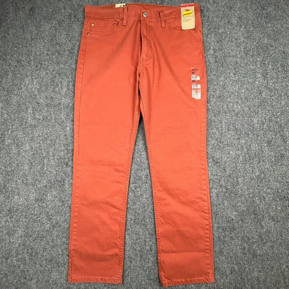 Levis 511 Slim Jeans Mens 36x30 Etruscan Red (Orange) Stretch Twill Pants